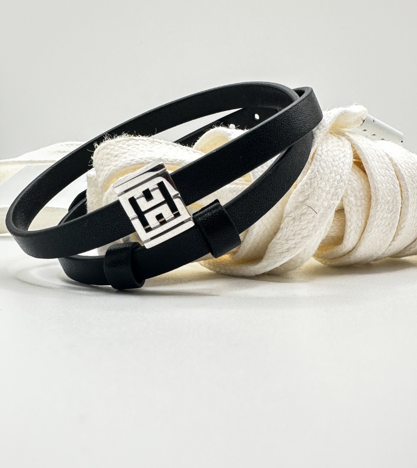Leather Emblem Bracelet